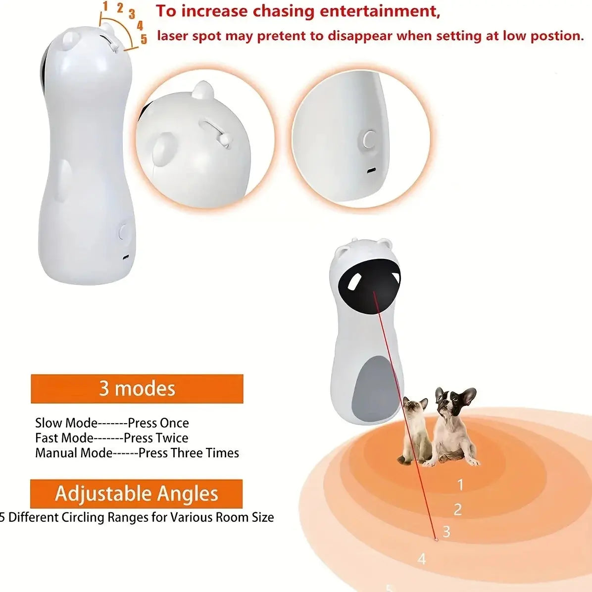 Automatic Laser Cat Toy with Spinning Laser and Smart Timer Happy Pets