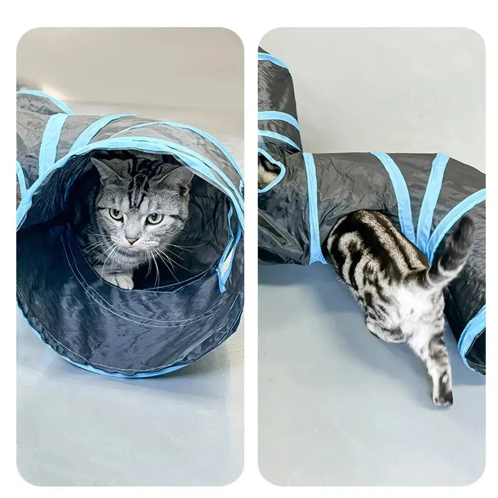 Cat Tunnel Foldable kitty Tunnel Pet Supplies Happy Pets
