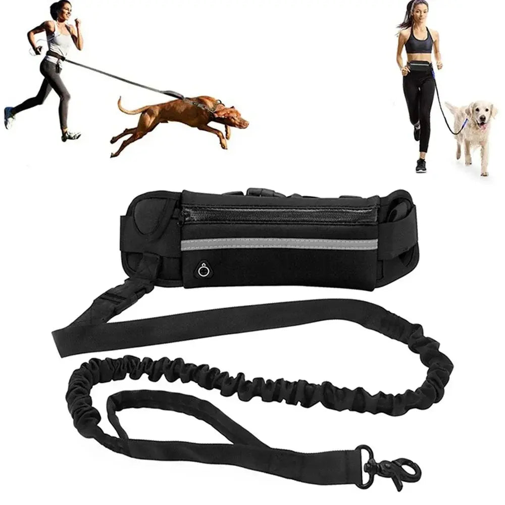 Hands Free Dog Leash for Running and Walking Reflective Leash with Waist Bag Happy Pets
