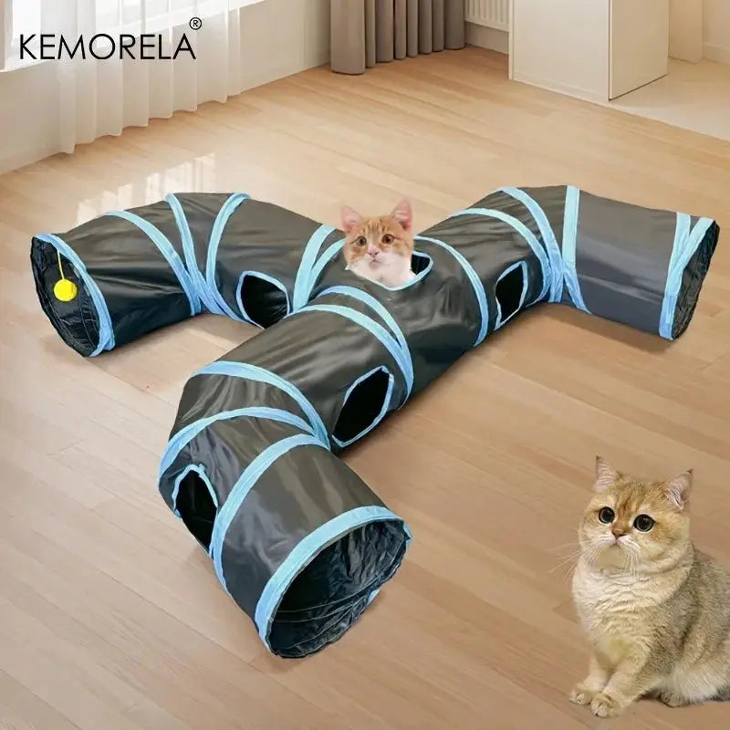 Cat Tunnel Foldable kitty Tunnel Pet Supplies Happy Pets