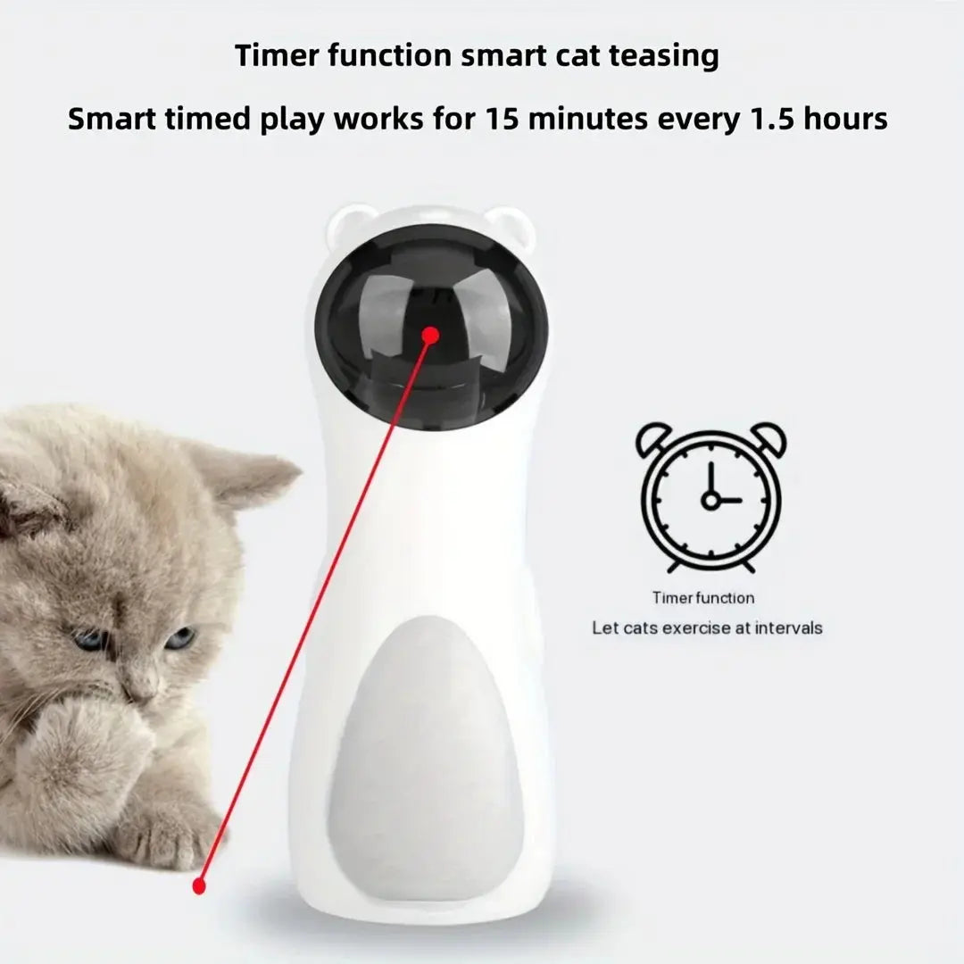 Automatic Laser Cat Toy with Spinning Laser and Smart Timer Happy Pets