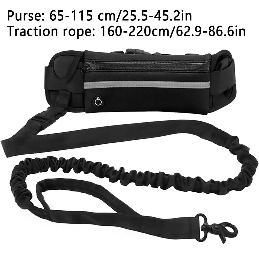 Hands Free Dog Leash for Running and Walking Reflective Leash with Waist Bag Happy Pets