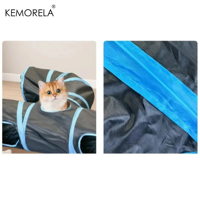 Cat Tunnel Foldable kitty Tunnel Pet Supplies Happy Pets